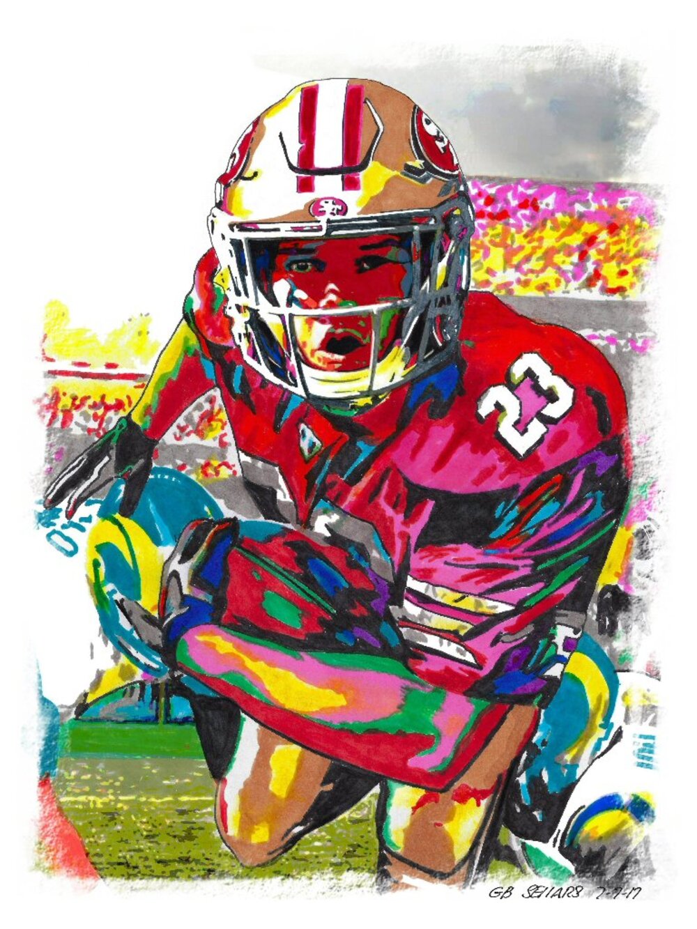Christian McCaffrey San Francisco 49ers Football Poster Print Wall Art 18x24